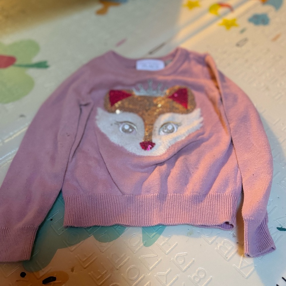 The Children’s Place Fox Sweater sequins size 2T